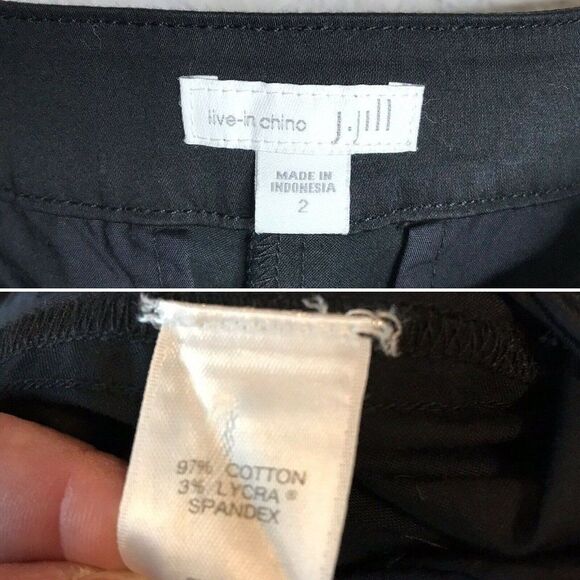 J. Jill Live in Chino Black Pants Button Bottom Detail Size 2 - Picture 8 of 12